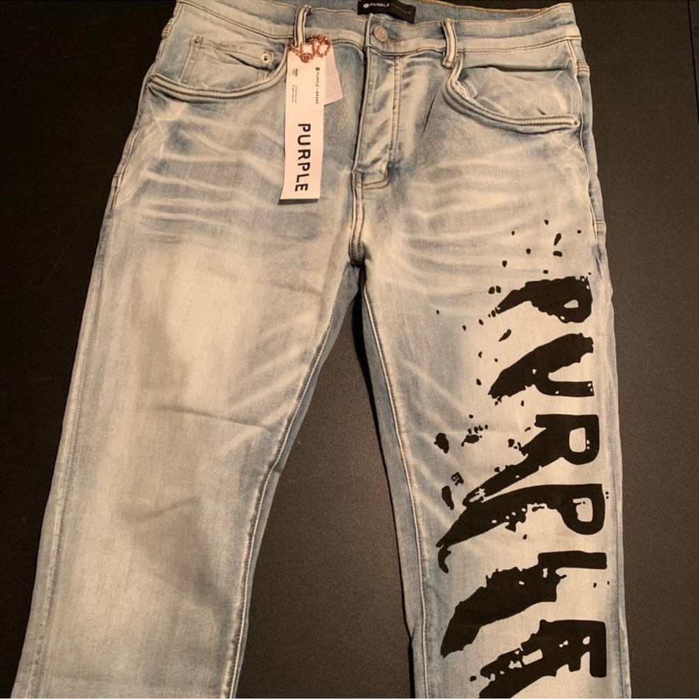 Men's purple brand jeans